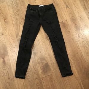 Zara Women Premium Denim Collection Ripped Jeans